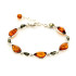 Pulseira com âmbar multicolorido, prata 925 banhada a ródio, 17 + 3 cm