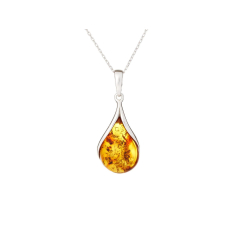 Pendentif goutte avec ambre...
