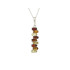 Colgante con ámbar multicolor, en plata 925 rodiada, altura 3+1 cm