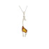 Pandantiv girafa cu chihlimbar cognac, din argint 925 rodiu, inaltime 3+1 cm