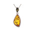 Colgante con ámbar natural multicolor del Mar Báltico, plata 925 rodiada