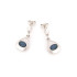 Boucles d'oreilles avec opale bleue doublet ovale, en argent rhodié 925
