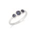 Inel cu opal albastru dublu australian rotund, din argint 925 placat cu rodiu