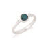 Bague avec opale doublet ronde et oxyde de zirconium, en argent rhodié 925