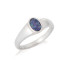 Bague avec opale bleue doublet d'Australie ovale, en argent rhodié 925