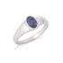 Inel cu opal dublu australian oval albastru, din argint 925 placat cu rodiu