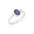 Bague avec opale doublet ovale et oxyde de zirconium, en argent rhodié 925