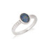 Bague avec opale doublet ovale et oxyde de zirconium, en argent rhodié 925