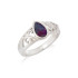 Bague avec opale bleue doublet d'Australie goutte, en argent rhodié 925