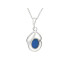 Hanger met doublet blauwe opaal, in 925 gerhodineerd zilver, hoogte 1,5+0,8 cm