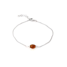Pulseira com âmbar conhaque...