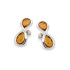 Cercei cu chihlimbar natural cognac, din argint 925 placat cu rodiu
