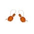 Boucles d'oreilles pendantes avec ambre cognac naturel, en argent rhodié 925