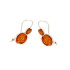 Hangende oorbellen met natuurlijk cognac-amber, in gerhodineerd zilver 925