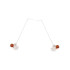 Boucles d'oreilles avec ambre cognac naturel, en argent rhodié 925
