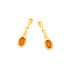 Orecchini con ambra naturale cognac, in argento 925 rodiato