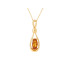 타원형 코냑 앰버 펜던트, 925 황금, 높이 2.8 cm