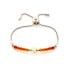 Pulsera con bola de ámbar y cristal de Swarovski, en plata 925 rodiada