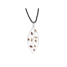 Collana con ambra cognac,...