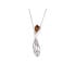 Halsketting met cognac amber, in 925 gerhodineerd zilver, lengte 42 + 3 cm