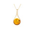Collier avec ambre cognac, en argent doré 925, longueur 45 + 3 cm