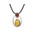 Collana con ambra cognac naturale del Mar Baltico, realizzata in argento 925 rodiato
