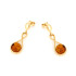 Pendientes con ámbar coñac natural, en plata dorado 925