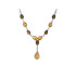 Necklace with cognac amber, in 925 rhodium silver, length 41 + 3 cm