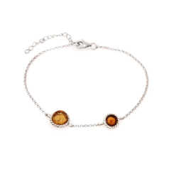 Pulseira com âmbar conhaque...