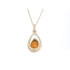 Collana con ambra e cristalli Swarovski, in argento dorato 925, lunghezza 42+3 cm
