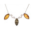 Halsketting met veelkleurige shuttle barnsteen, in 925 gerhodineerd zilver, lengte 42 +3 cm