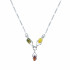 Collar con ámbar multicolor natural procedente del Mar Báltico, en plata 925 rodiada
