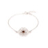 Levensbloemarmband met cognac amber, in 925 gerhodineerd zilver, lengte 16+ 3 cm
