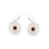 Pendientes flor de la vida con ámbar coñac natural, en plata 925 rodiada