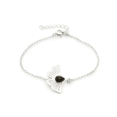 Gingko bracelet with green...