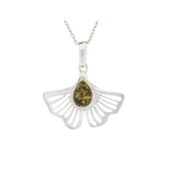 Yeşil amber damlalı Gingko...
