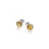 Oorknopjes met ronde natuurlijke honingamber, in gerhodineerd zilver 925