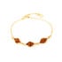 Pulsera con gota de ámbar coñac, en plata dorado 925, longitud 16+3 cm