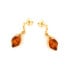 Boucles d'oreilles avec ambre cognac naturel, en argent doré 925