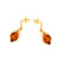 Earrings with natural cognac amber, in 925 gold plated silver