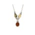 Collana con ambra ovale multicolore, in argento 925 rodiato