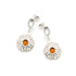 Orecchini con ambra naturale cognac, in argento 925 rodiato