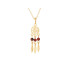 Collana acchiappasogni con ambra cognac, in argento dorato 925, lunghezza 42+3 cm