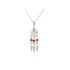 Collier attrape-rêves avec ambre cognac boule, en argent rhodié 925, 42 + 3 cm