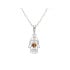 Ciondolo Mano di Fatma con ambra cognac, argento 925 rodiato, altezza 1,5+1 cm