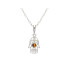 코냑 앰버가 있는 파트마의 손 펜던트, 925 로듐 도금 실버, 높이 1.5+1 cm