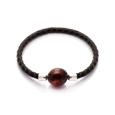 Wholesaler of jewelry and accessories - Bracelet with natural cognac amber from the Baltic Sea, length 19 cm