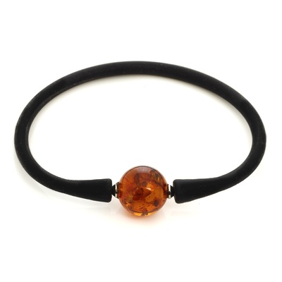 Wholesaler of jewelry and accessories - Bracelet with natural cognac amber from the Baltic Sea ball, length 20 cm