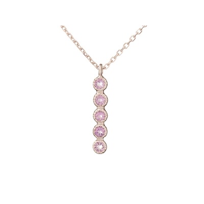 Wholesaler of jewelry and accessories - Necklace with purple amethyst, in rhodium silver 925/1000, length 42 + 3 cm