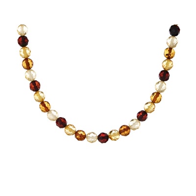 Wholesale jewelry and accessories - Necklace with natural multi-colored amber from the Baltic Sea, length 45 cm